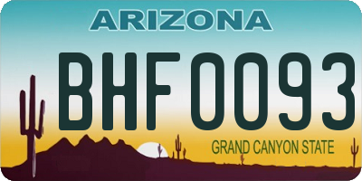 AZ license plate BHF0093