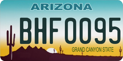 AZ license plate BHF0095