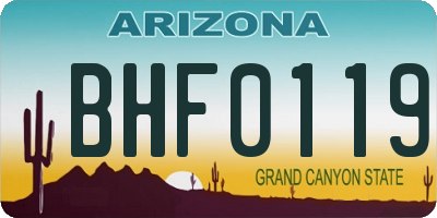 AZ license plate BHF0119