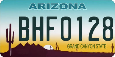 AZ license plate BHF0128