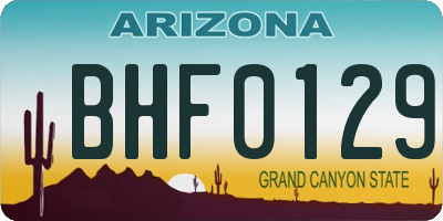 AZ license plate BHF0129