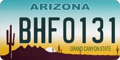 AZ license plate BHF0131
