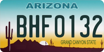 AZ license plate BHF0132