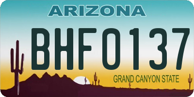 AZ license plate BHF0137