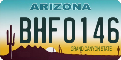 AZ license plate BHF0146