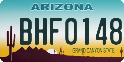 AZ license plate BHF0148