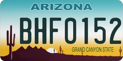 AZ license plate BHF0152