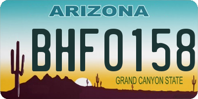AZ license plate BHF0158