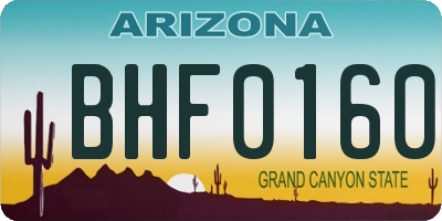 AZ license plate BHF0160