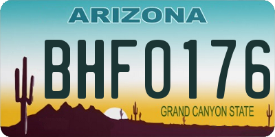 AZ license plate BHF0176