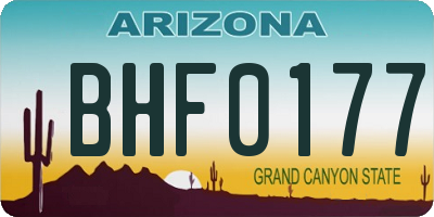 AZ license plate BHF0177