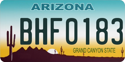 AZ license plate BHF0183