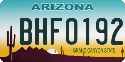 AZ license plate BHF0192