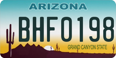 AZ license plate BHF0198