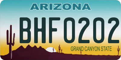 AZ license plate BHF0202