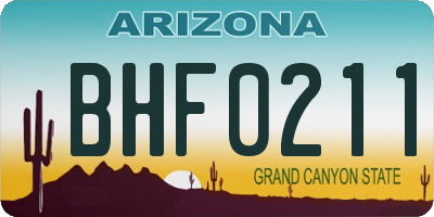 AZ license plate BHF0211
