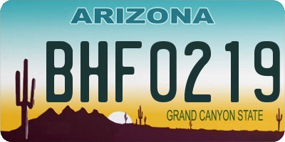 AZ license plate BHF0219