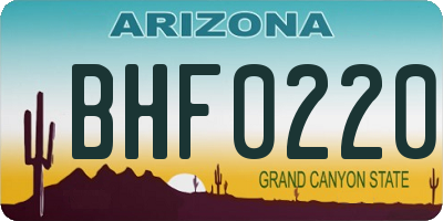 AZ license plate BHF0220