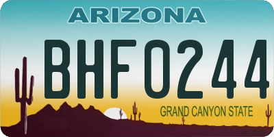 AZ license plate BHF0244