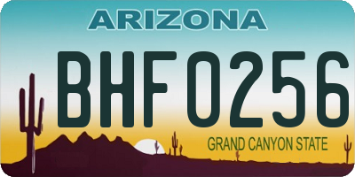 AZ license plate BHF0256