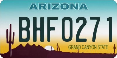 AZ license plate BHF0271