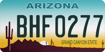 AZ license plate BHF0277