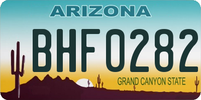 AZ license plate BHF0282