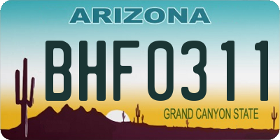 AZ license plate BHF0311