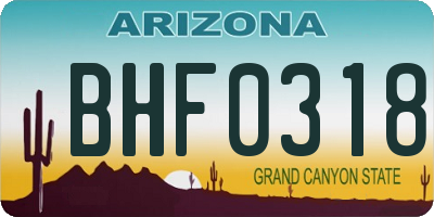 AZ license plate BHF0318