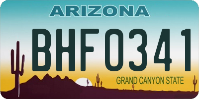 AZ license plate BHF0341