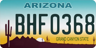AZ license plate BHF0368