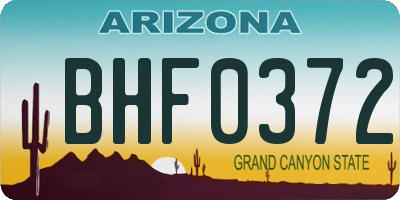 AZ license plate BHF0372