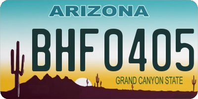 AZ license plate BHF0405