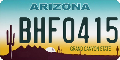 AZ license plate BHF0415