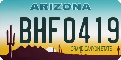 AZ license plate BHF0419