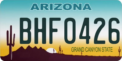 AZ license plate BHF0426