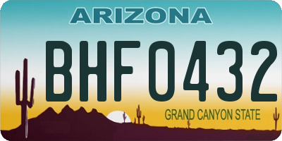 AZ license plate BHF0432