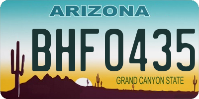 AZ license plate BHF0435
