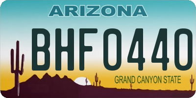 AZ license plate BHF0440
