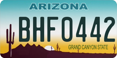 AZ license plate BHF0442