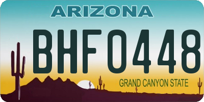 AZ license plate BHF0448