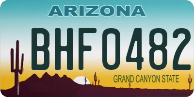 AZ license plate BHF0482