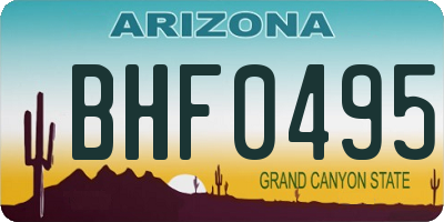 AZ license plate BHF0495