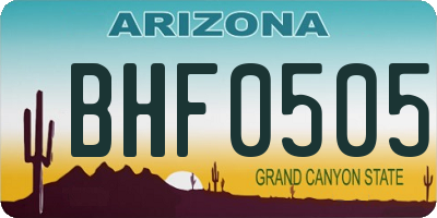 AZ license plate BHF0505