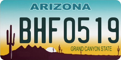 AZ license plate BHF0519