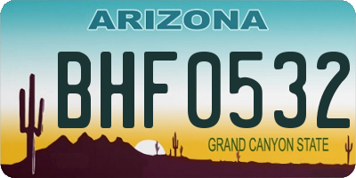 AZ license plate BHF0532