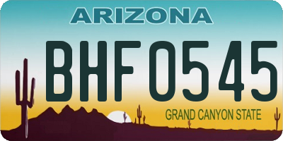 AZ license plate BHF0545