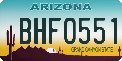 AZ license plate BHF0551