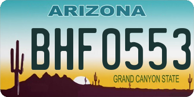 AZ license plate BHF0553