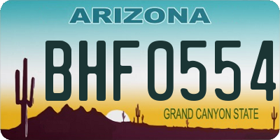 AZ license plate BHF0554